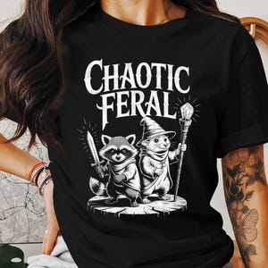 Dungeons & Dragons Chaotic Feral Shirt, DnD Tee, neutral, lawful, dungeons and dragons shirt, dnd merch, dnd raccoon, DnD Opossum, DM Gift
