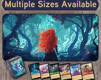 Lorcana Playmat Brave Enchanted Forest Playmat, TCG Play Mat, Desk Mat, Office Desk Mat, Great Gift for Table Top Gaming Fan