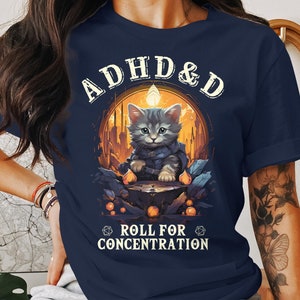 Dungeons and Dragons ADHD&D Roll for Concentration T-shirt, DnD Vintage Tee, Soft and Comfortable Unisex DnD Shirt, RPG Gift