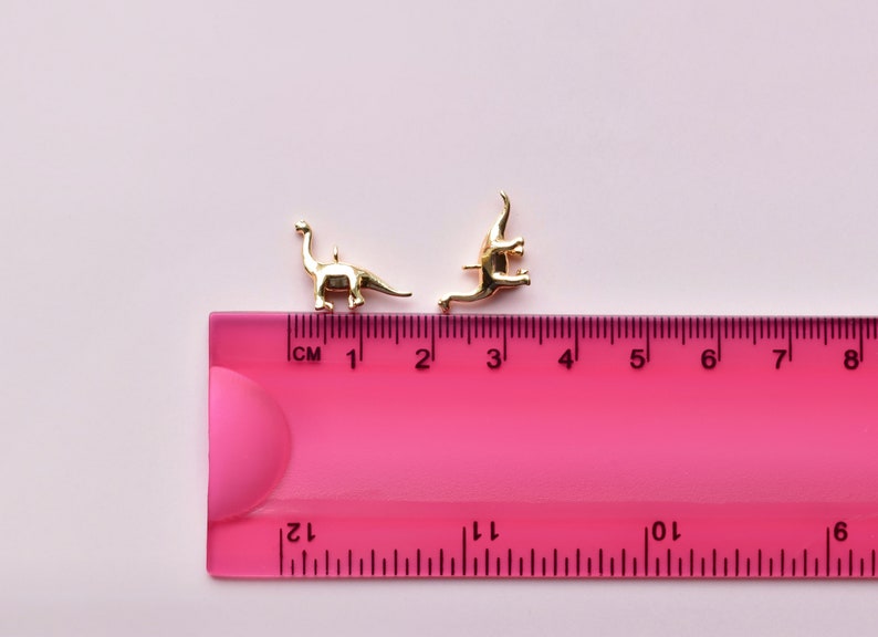 Small Dinosaur Charms 18k Gold Plated Brass Pendants for Jewellery Making Cute Diplodocus Charms UK image 4