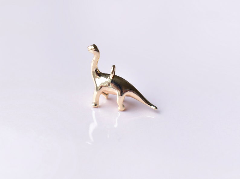 Small Dinosaur Charms 18k Gold Plated Brass Pendants for Jewellery Making Cute Diplodocus Charms UK image 5