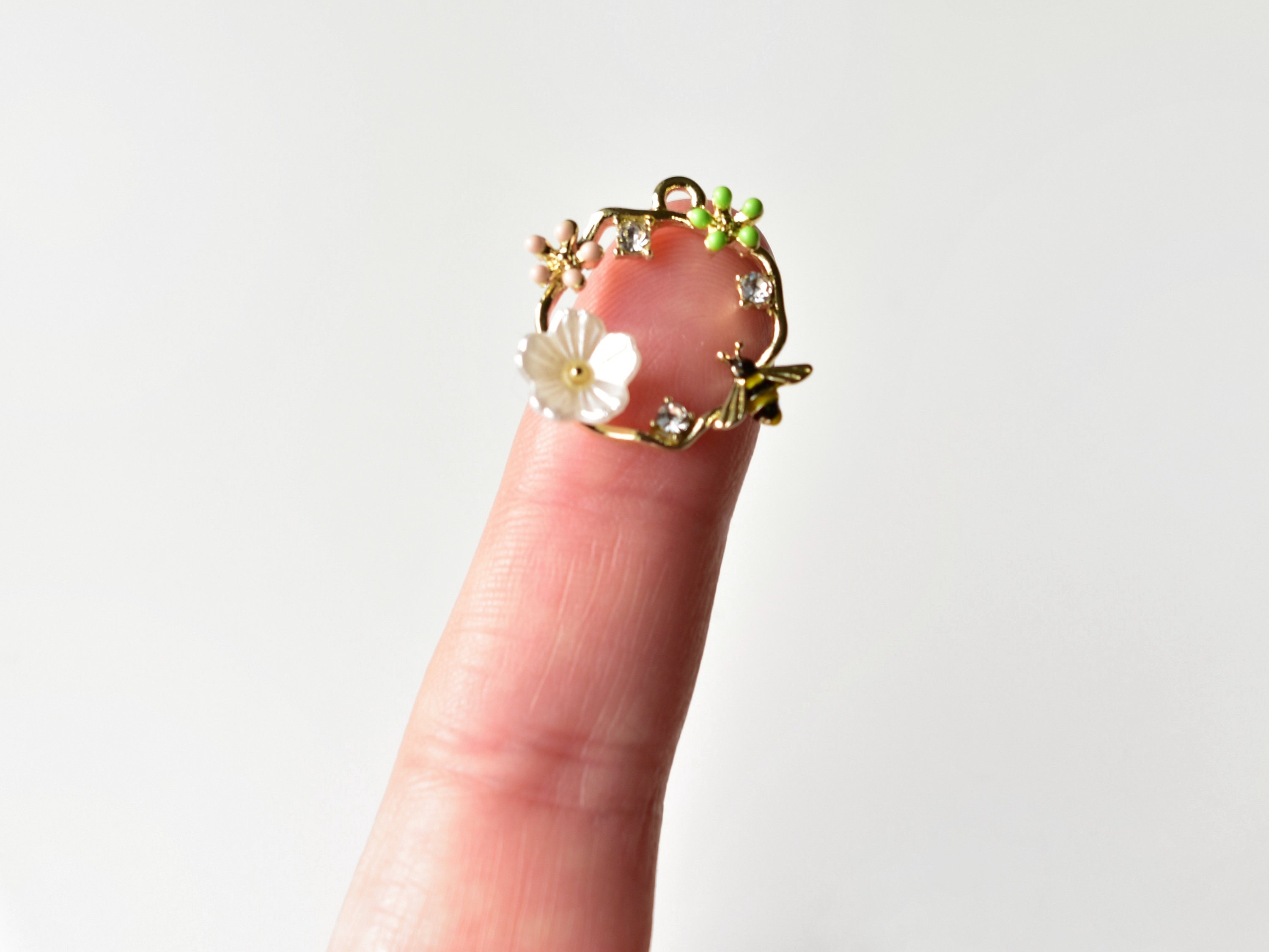 Flower & Bee Hoop Pendants Jewellery Findings UK Light - Etsy