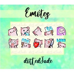 Cute Funny Axolotl Twitch Emotes