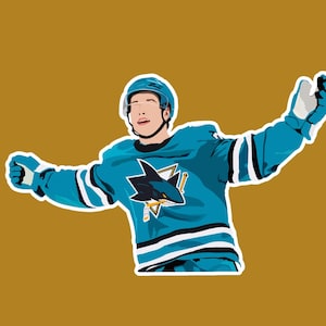 Macklin Celebrini Haie Hockey Aufkleber: San Jose Fan Vinyl Aufkleber