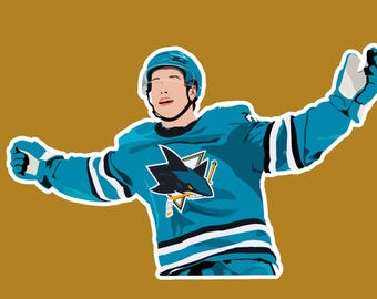 Macklin Celebrini Sharks Hockey Sticker: San Jose Fan Vinyl Decal