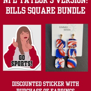 May include: A sticker featuring a cartoon woman with thumbs up, wearing a red shirt with the text "GO SPORTS!" and a pair of blue and red square earrings with gold accents. The earrings are labeled "SUMMER SISTERS".