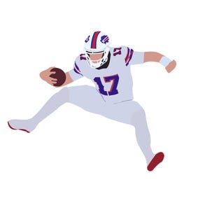 Josh Allen Hurdling Sticker – Buffalo Bills Fan Vinyl Decal for Laptops, Water Bottles & More