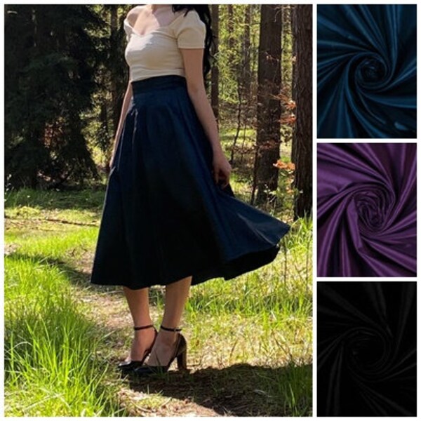 Iconic Style 50s Circle Skirt: Handmade Taffeta Skirt for Women Who Love Classic Fashion