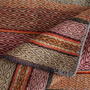 Peruvian Frazada/ Peruvian Throw Blanket/ Peruvian Rug / Peruvian Boho Rug /