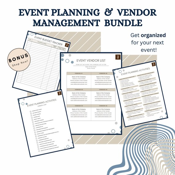 Event Planning | Event Planner | Event Organizer | Vendor List Template | Editable Canva Template | Wedding Planner | Party Planning