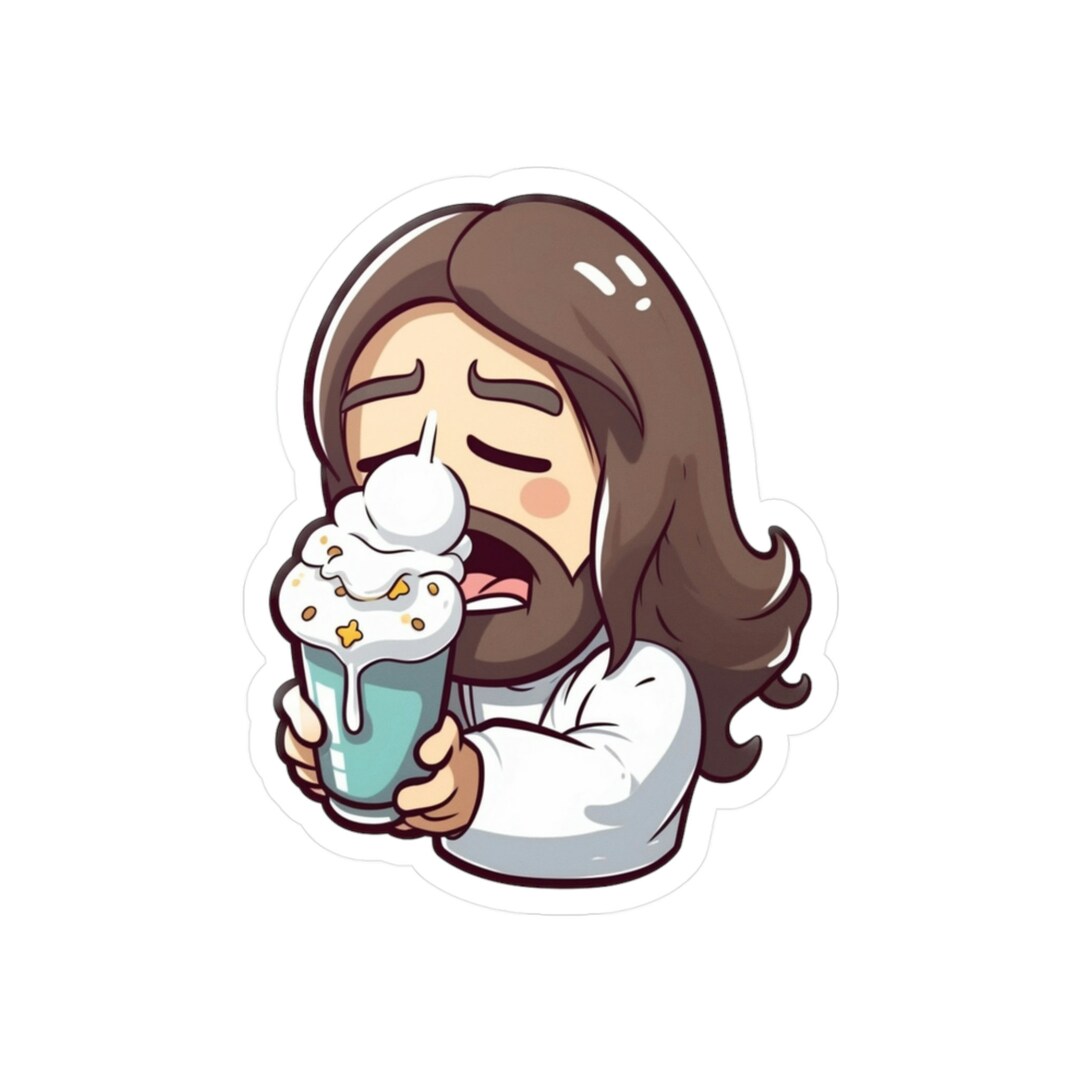 Funny Jesus Sticker Ice Cream and Jesus Jesus Sticker Funny Etsy