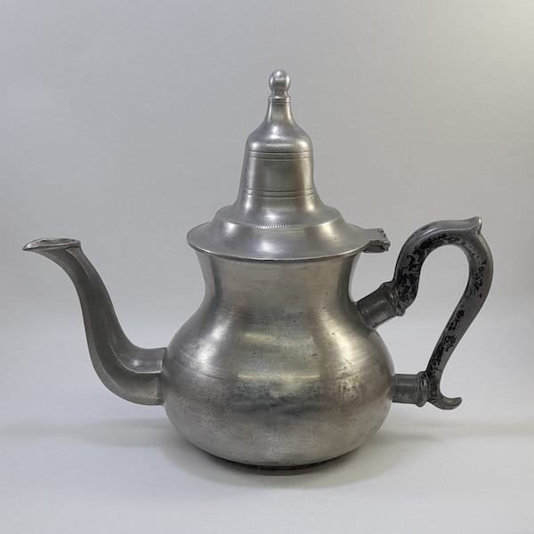 Antique Moroccan Silver Teapot in Home Decor