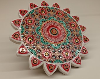 Set of 6 Moroccan Ceramic Coasters – Handmade Boho Drink Coasters