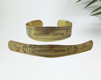 Personalized Copper Cuff Bracelet for Men Women Adjustable