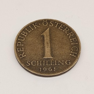 Vintage 1961 Austrian 1 Schilling Coin – Republic of Austria Edelweiss Design – Collectible European Coin