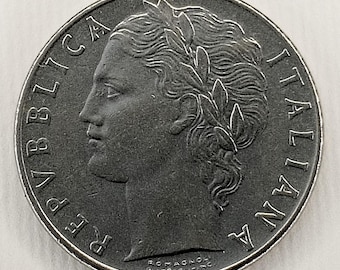 イタリア硬貨、20リラ、1957年～1958年、オークリーフ、イタリア共和国