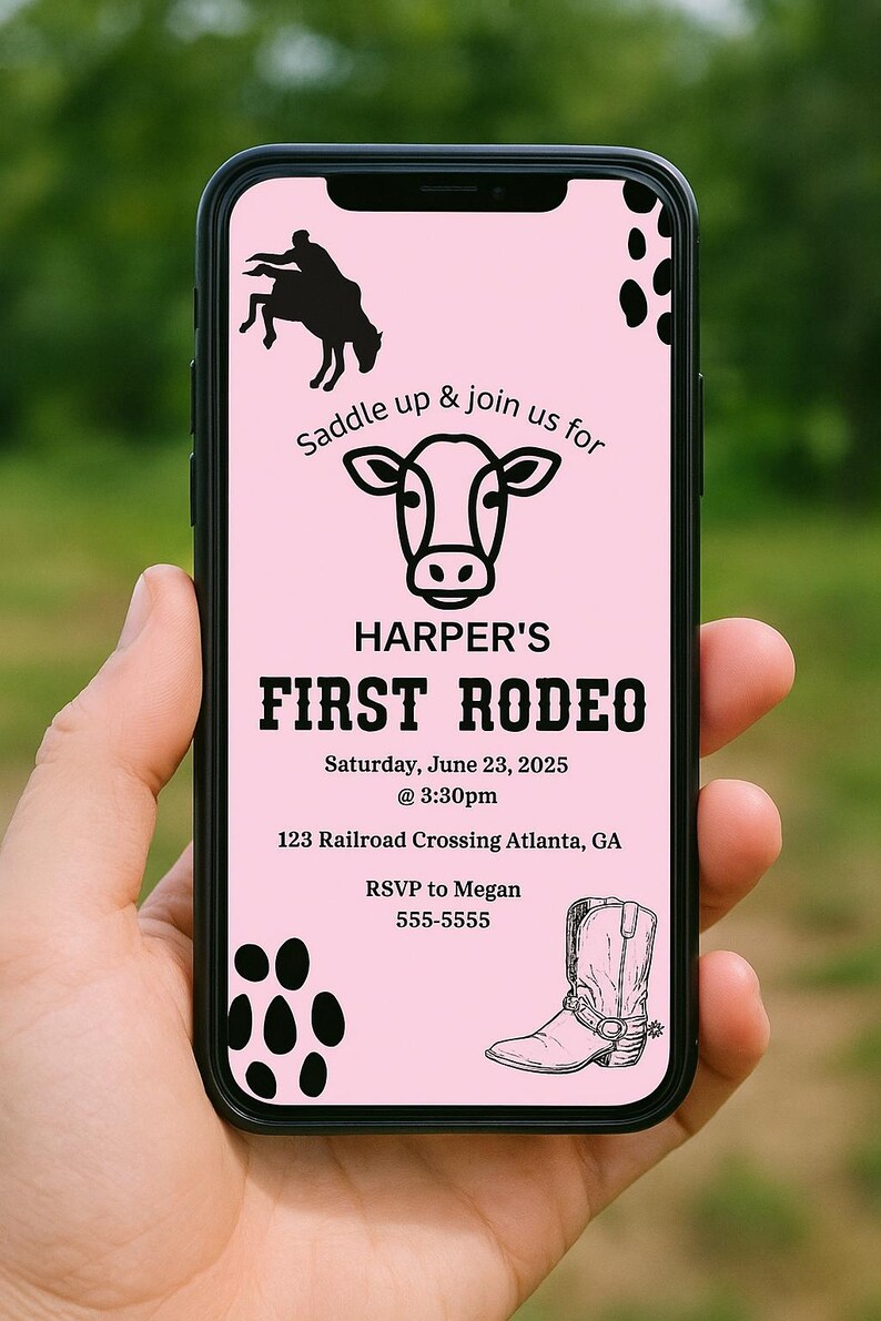 Bull Rider Invitation First Rodeo Invitation - Etsy
