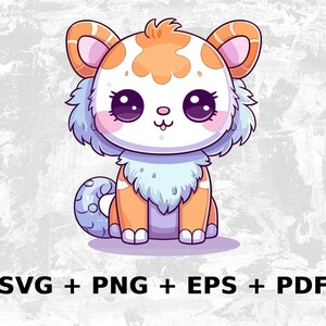 Cartoon Kawaii Tiger svg png eps, kommerzielle Nutzung Clipart Vektorgrafik, Tshirts, Sublimation, Print on Demand, svg & Clipart-Datei
