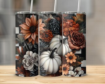 Pumpkin Fall Tumbler Wrap PNG Descarga digital para 20 oz Skinny Tumbler Country Fall Sublimation Tumbler Designs Rustic Fall Tumbler File