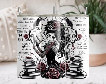 Smut Book Reader Tumbler Wrap PNG, Print, Reading, Books, Book Lovers, Smut, Adult, Rose, Wrap, Tumbler, 20 oz PNG