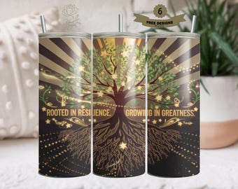 Black History Tumbler Wrap | Rooted Tree Design (PNG Download)
