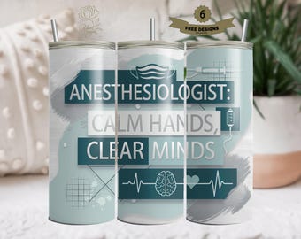 Anesthesiologist Tumbler Wrap PNG, Medical Gift (Digital Download)