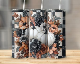 Pumpkin Fall Tumbler Wrap PNG Descarga digital para 20 oz Skinny Tumbler Country Fall Sublimation Tumbler Designs Rustic Fall Tumbler File