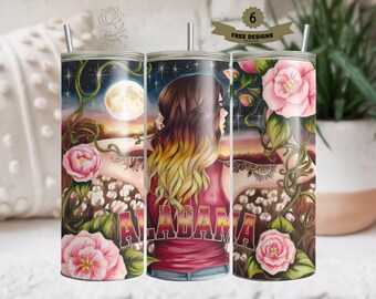 Alabama png | Alabama flicka 20oz smal tumbler design | Tumbler Wrap png | Png-fil digital nedladdning | Bama tumbler | State tumblercup