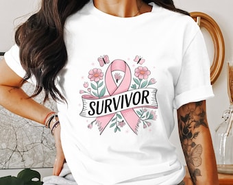 Breast Cancer Survivor Ribbon PNG, Inspirational Design (Digital Download)