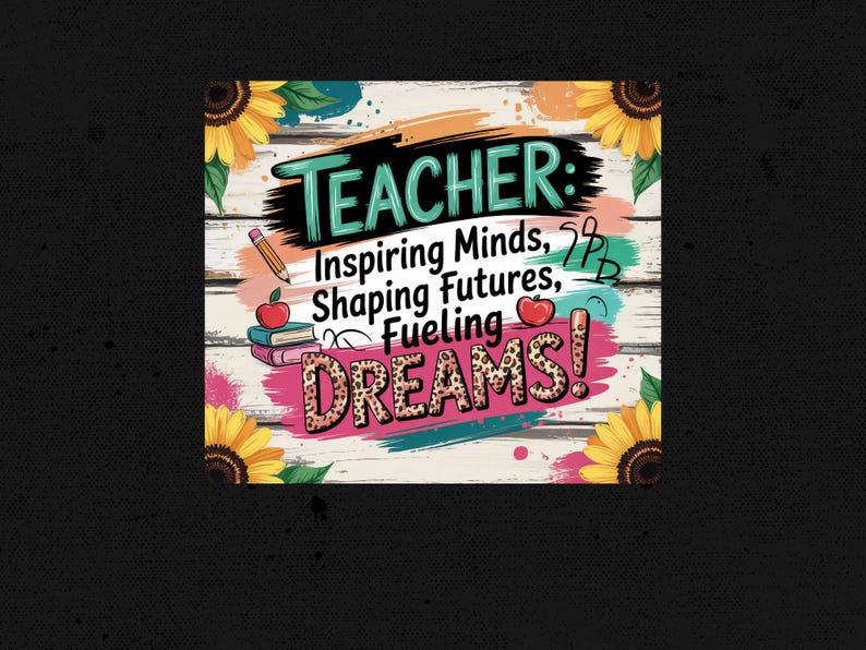 Teacher Inspirational Quote Poster, Classroom Decor, Inspiring Minds, Shaping Futures, School Wall Art, Gift for Teachers, Colorful Design