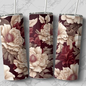 Flowers 20 oz Skinny Tumbler Sublimation Design, Straight & Tapered Wrap, Tumbler Wrap, Tumbler Png, Instant Download