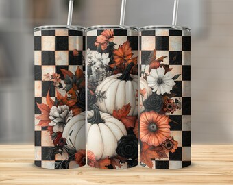 Pumpkin Fall Tumbler Wrap PNG Descarga digital para 20 oz Skinny Tumbler Country Fall Sublimation Tumbler Designs Rustic Fall Tumbler File