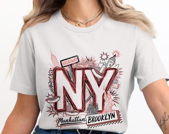 Shirt trip New York png, NYC-shirt sublimatieontwerp, retro New York City Big Apple digitale download
