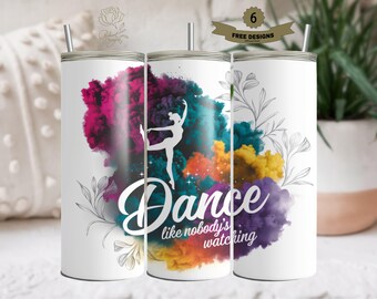 Envoltura de vaso Dance With Your Heart Png, diseño de silueta de ballet, diseños de sublimación de vaso delgado de 20 oz para chicas bailando. Cadera