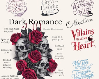 Dark Romance 35 PNG Reader Bundle - Smut Reader & Gothic Love PNG - Book Lover Sublimation Files