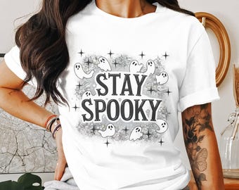 Halloween Ghost PNG, Stay Spooky Digital Sublimation, Ghosts TShirt Design, Instant Download, Cute Halloween Shirt PNG