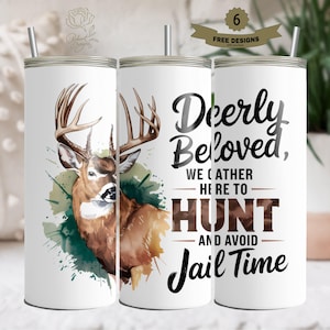 Deer Hunting Tumbler Wrap, Hunter Scene Sublimation PNG Digital Download, Funny Deer Hunting 20oz Skinny Straight Tumbler Design