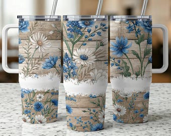 Western Flower 40oz Tumbler Wrap, Rustic Floral Western Southwest 40 Oz ...