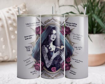 Smut Book Reader Tumbler Wrap PNG, Print, Reading, Books, Book Lovers, Smut, Adult, Rose, Wrap, Tumbler, 20 oz PNG