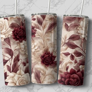 Flowers 20 oz Skinny Tumbler Sublimation Design, Straight & Tapered Wrap, Tumbler Wrap, Tumbler Png, Instant Download