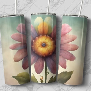 Flower 20 oz Skinny Tumbler Sublimation Design, Straight & Tapered Wrap, Tumbler Wrap, Tumbler Png, Instant Download