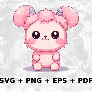 Cartoon Kawaii Tier svg png eps, kommerzielle Nutzung Clipart Vektorgrafik, Tshirts, Sublimation, Print on Demand, svg & Clipart-Datei