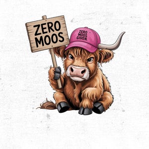 Grumpy Highland Cow Png, Cranky Png, Fluffy Cow Grumpy Humor Graphic Sublimation Design, Cow Lover Png