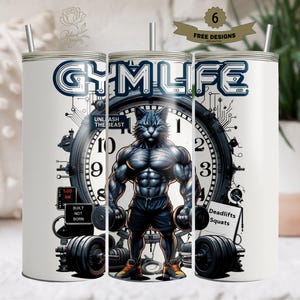 Gym Life, 20Oz Gym Motivational Tumbler, Png Sublimation 300 Dpi, Gym Tumbler Wrap, Fitness Tumbler Wrap, Instant Download