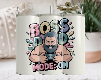 Boss Dad Tumbler Wrap Sublimation, Gamer Dad, Fathers Day Tumbler Wrap, Gift For Dad, Funny Dad Tumbler, Cool Dad Tumbler, Gift For Him