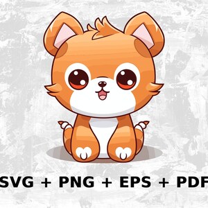 Cartoon Kawaii Tier svg png eps, kommerzielle Nutzung Clipart Vektorgrafik, Tshirts, Sublimation, Print on Demand, svg & Clipart-Datei