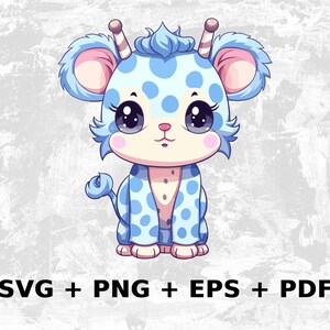 Cartoon Kawaii Tier svg png eps, kommerzielle Nutzung Clipart Vektorgrafik, Tshirts, Sublimation, Print on Demand, svg & Clipart-Datei