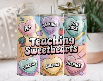 Feliz día de San Valentín, vaso para profesores de San Valentín, San Valentín para profesores, vaso delgado de 20 oz con texto en inglés "Lovehearts" en 3D