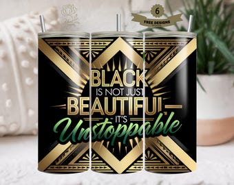 Black History Month Tumbler Wrap | 20oz Skinny Tumbler PNG (Digital Download)