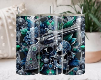 Western Tumbler Wrap, 20 oz Tumbler Sublimation Designs, Country Tumbler Wrap, Boho Cow Skull Tumbler, Cowhide PNG, Country Girl Tumbler